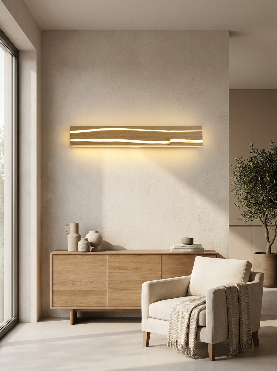 Solid Wood Crack LED Wall Lamp