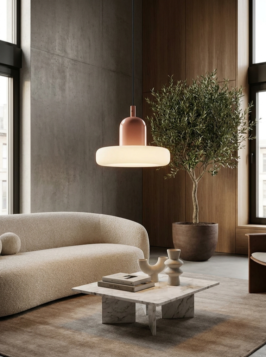 French Cream Glass Pendant Lamp