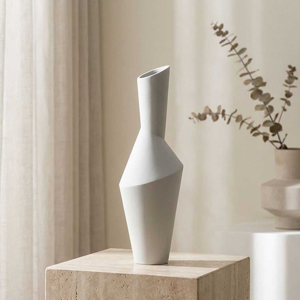 Oblique Mouth Ceramic Vase