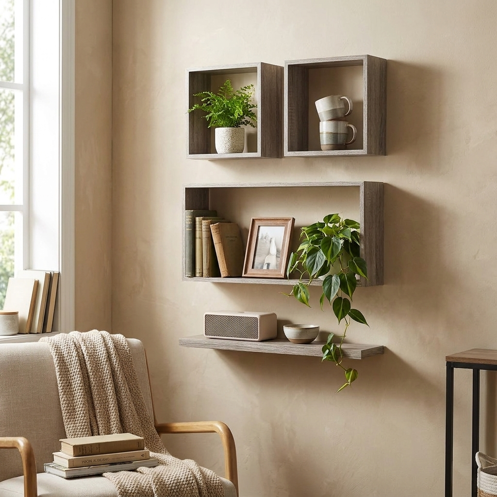 Maple Floating Shelf - Minimalist, Invisible Bracket, Wall Display