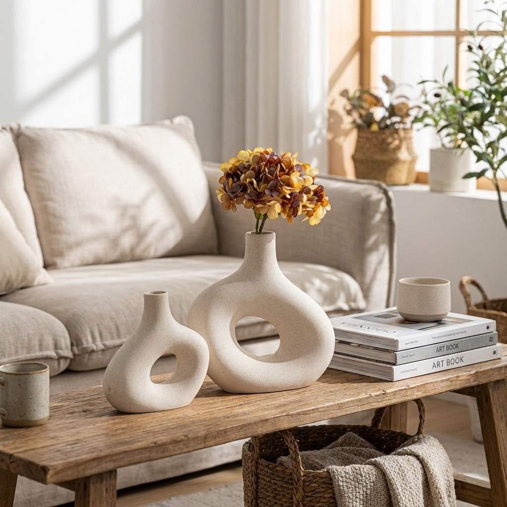Ceramic Display Vase - Modern, Decorative, Living Room Ornament