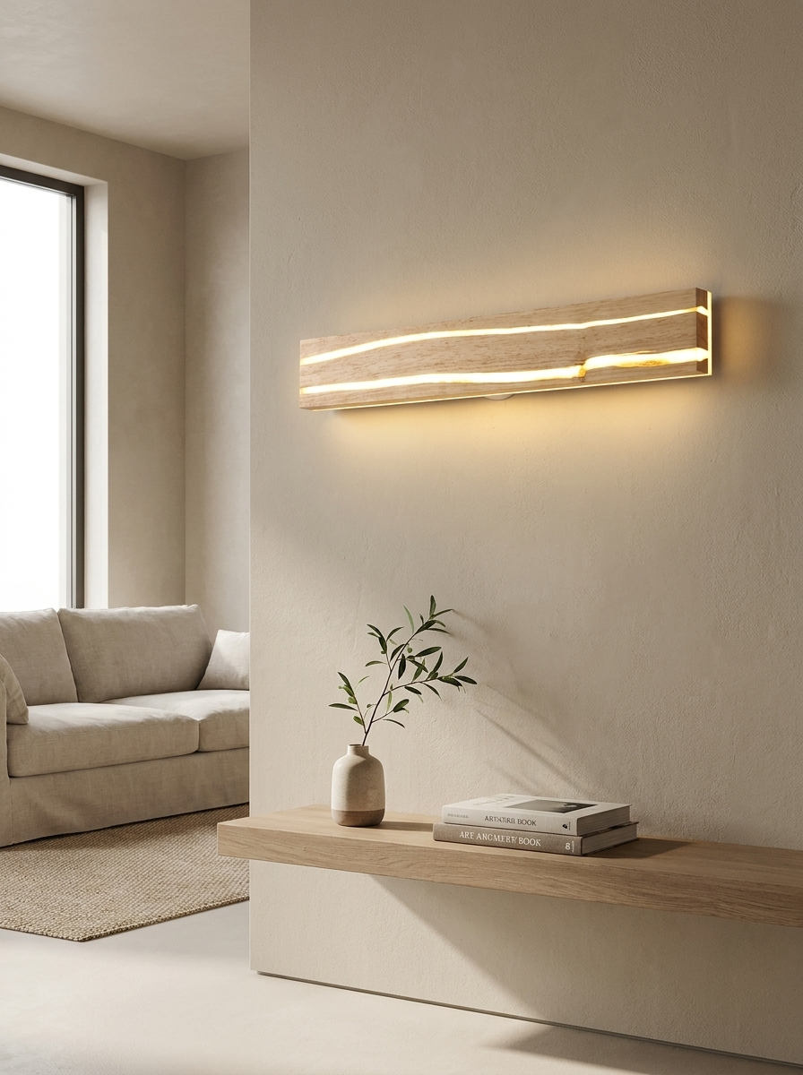 Solid Wood Crack LED Wall Lamp