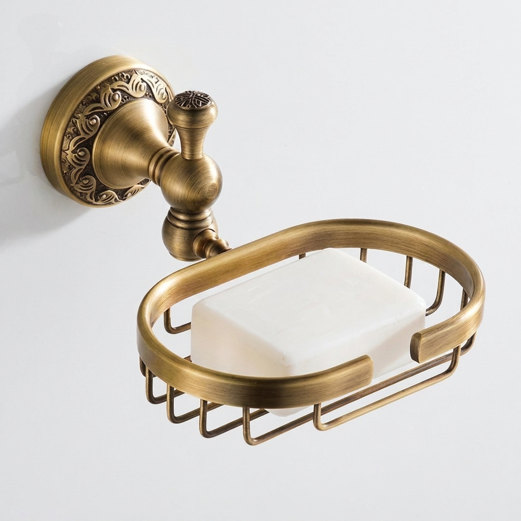 Copper Carved Bathroom Shelf