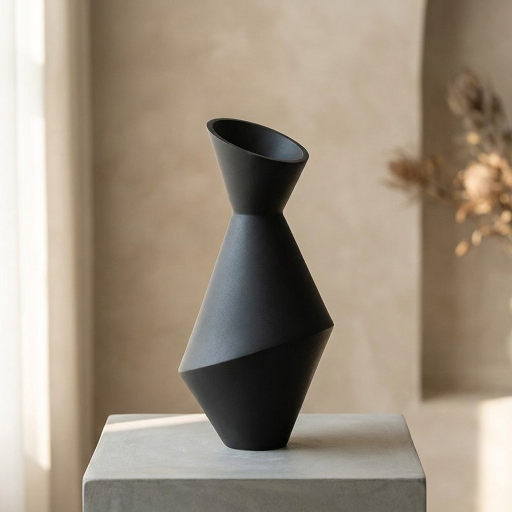 Oblique Mouth Ceramic Vase