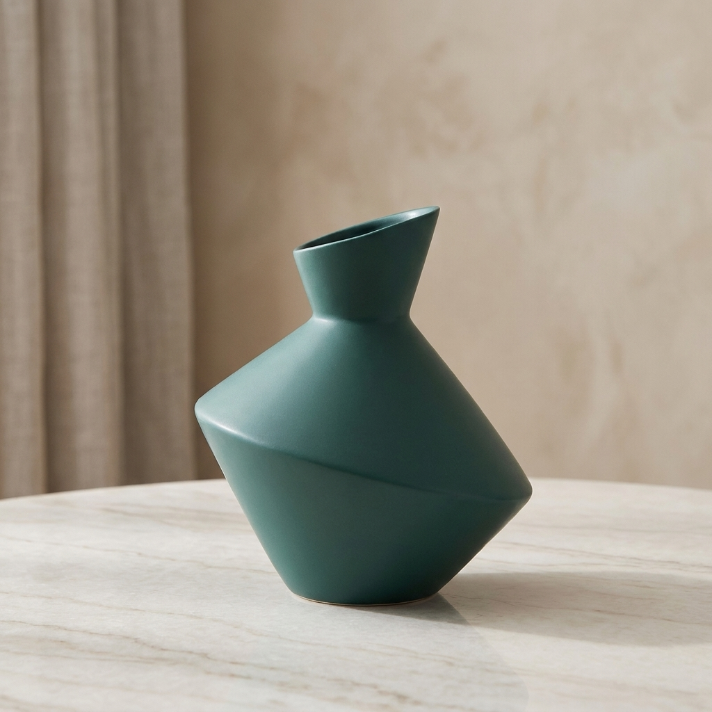 Oblique Mouth Ceramic Vase